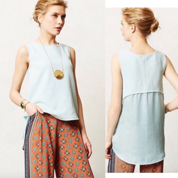 Anthropologie Deletta Sania Gray High Low Tank Top - Picture 1 of 8